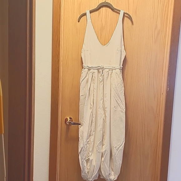 Free People Pants - Free People White Sleeveless Jumpsuit with Tie Waist